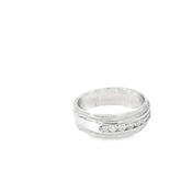14k White Gold .50ct G VS2 (9) Round Diamond Men Wedding Band 7.5mm